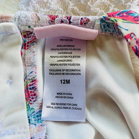 Girl’s Infant Outfit Butterfly Top Capri Denim Leggings Size 12 months Spring - Picture 8 of 14